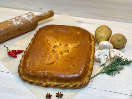 Пирог с картофелем и грибами Пирог с картофелем и грибами